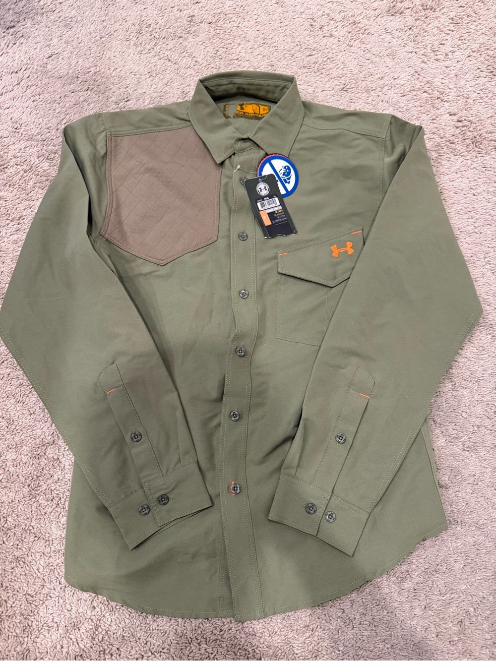 Under Armour Prey Shooting Shirt Mens Small Green Long Sleeve NWT Hunting